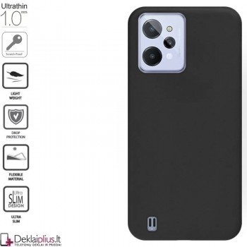 Silikoninis 1mm. storio dėklas - juodas (telefonams Realme C31)